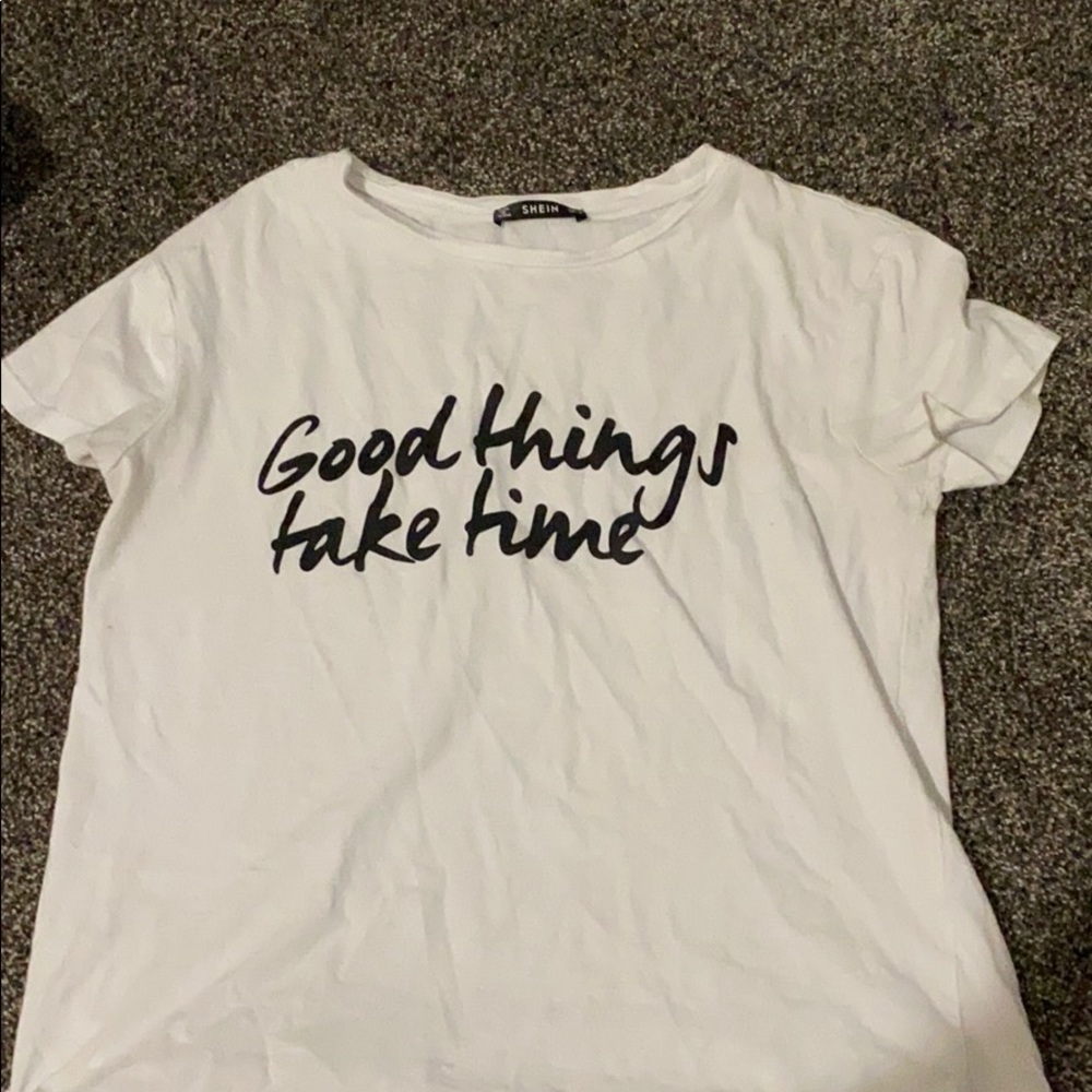 White semi cropped tshirt